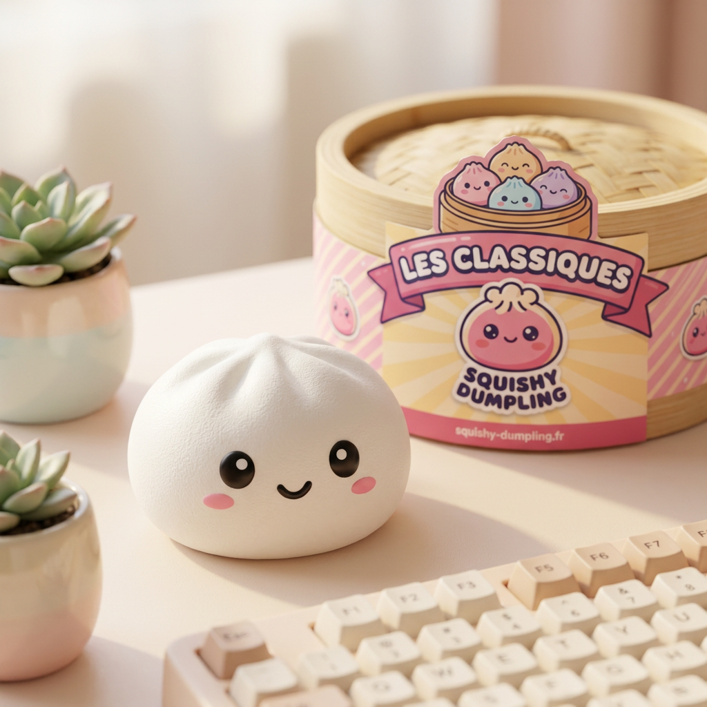 Dumpling Squishy Śnieżnobiały w codziennej aranżacji