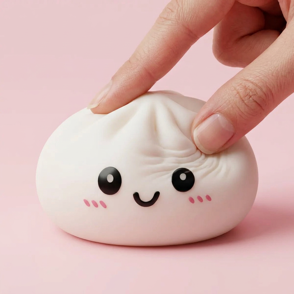 Dumpling Squishy Śnieżnobiały ściskany w dłoni