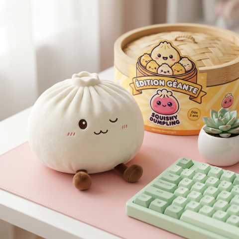 Dumplings Squishy Toy XXL Biały w codziennej aranżacji