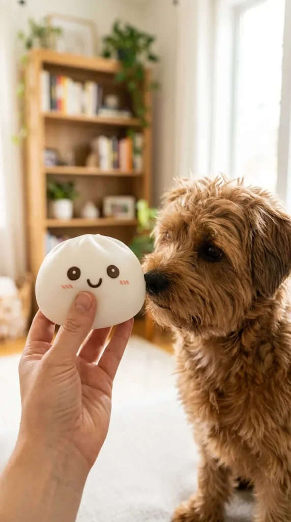 Dumpling Squishy Lampka Nocna Biały Księżyc z pluszakiem