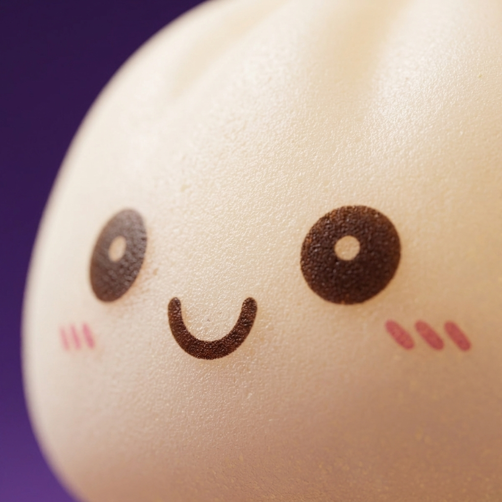 Dumpling Squishy Lampka Nocna Biały Księżyc makro tekstury pianki