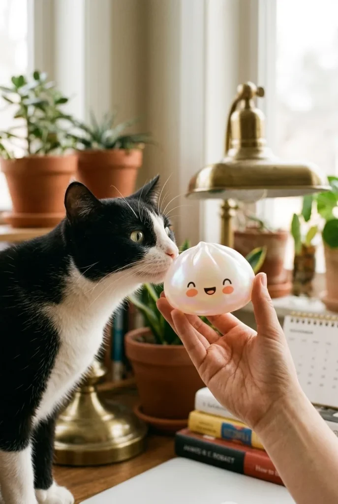 Dumpling Squishy Biały Obłok z pluszakiem