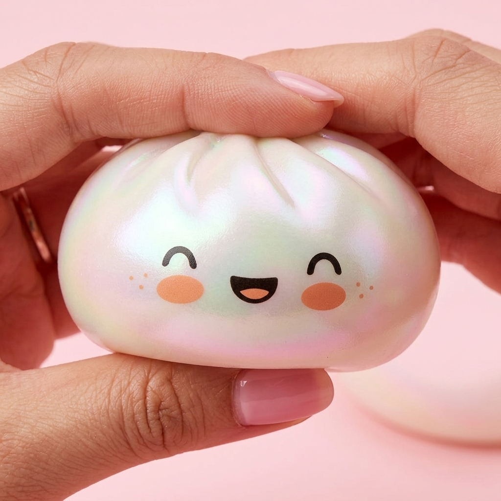Dumpling Squishy Biały Obłok efekt slow-rise w akcji