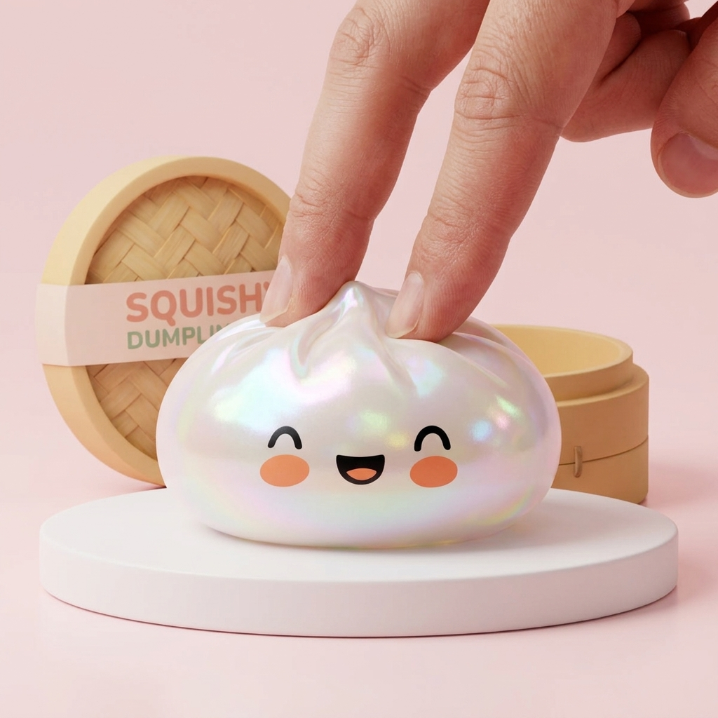 Dumpling Squishy Biały Obłok ściskany w dłoni