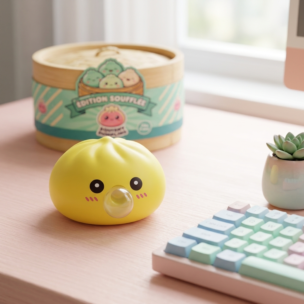 Jumbo Dumpling Squishy Żółty XXL w codziennej aranżacji