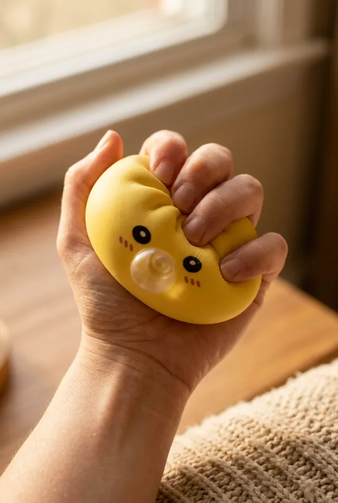 Jumbo Dumpling Squishy Żółty XXL podczas ściskania