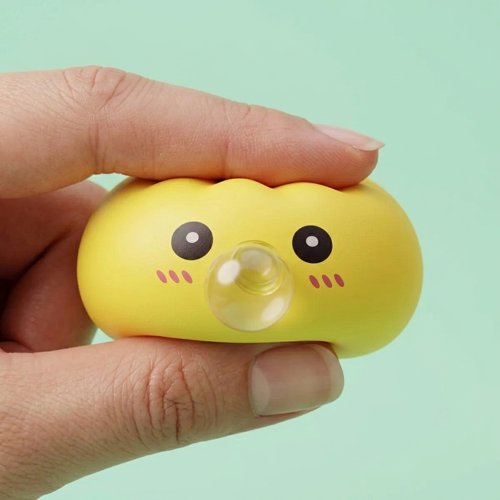 Jumbo Dumpling Squishy Żółty XXL efekt slow-rise w akcji