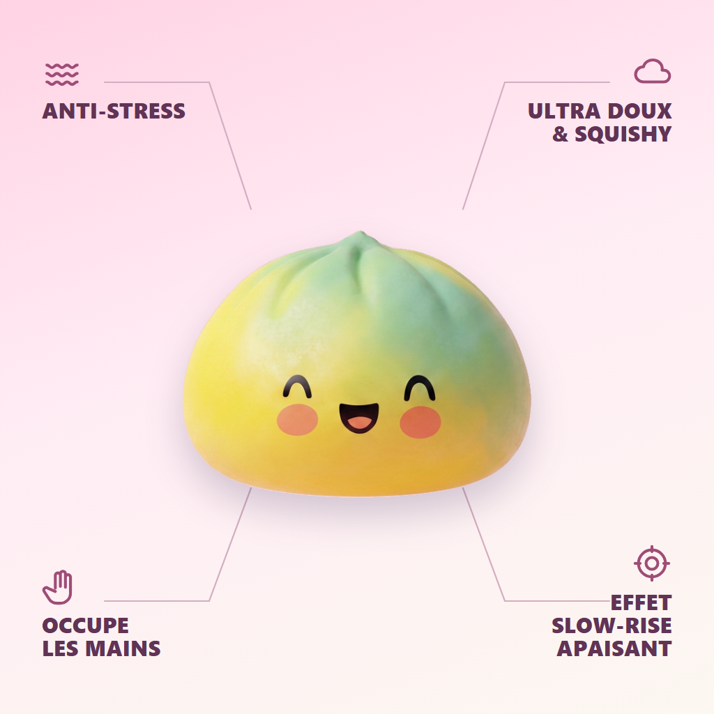Squishy Dumpling Yellow Fade Żółty Ombre infografika: najważniejsze zalety