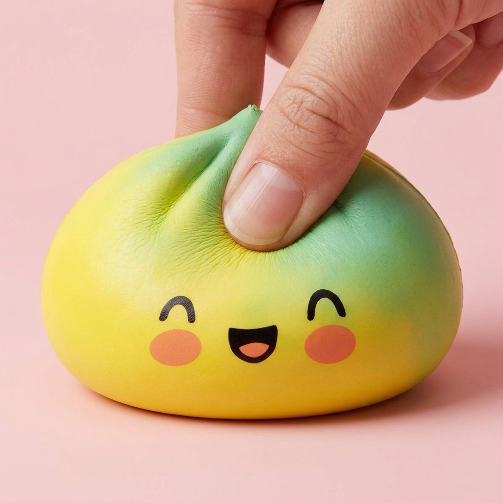Squishy Dumpling Yellow Fade Żółty Ombre efekt slow-rise w akcji