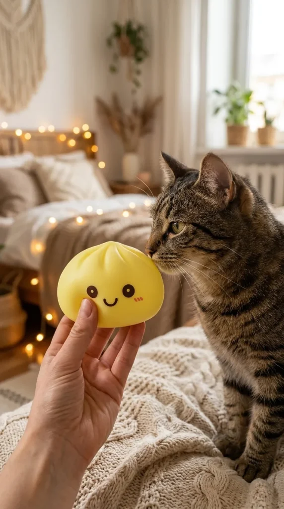 Dumpling Squishy Lampka Nocna Słoneczny Żółty z pluszakiem