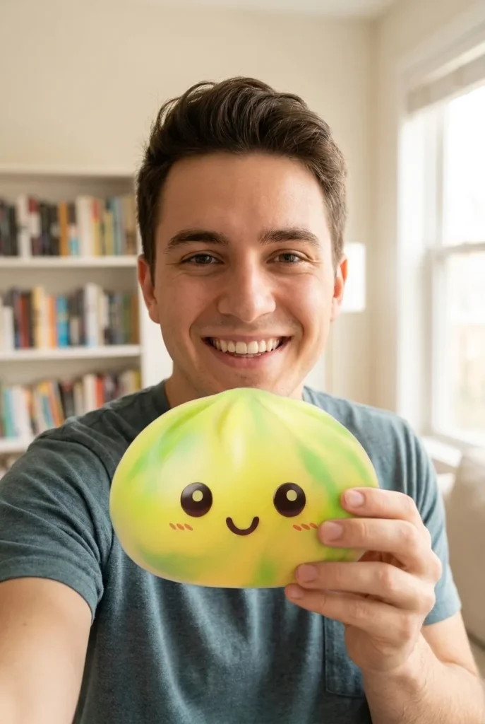 Squishy Dumpling Tie Dye Żółty Cytrynowy na co dzień