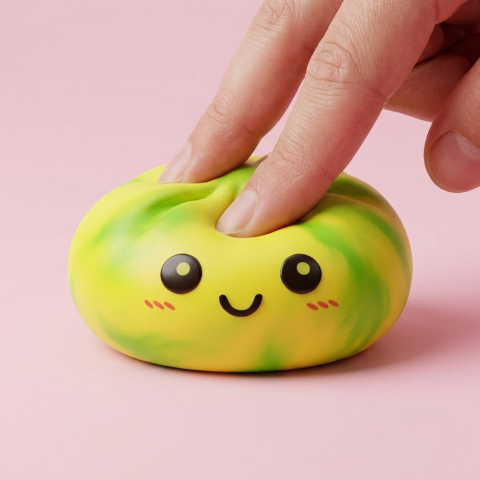 Squishy Dumpling Tie Dye Żółty Cytrynowy ściskany w dłoni