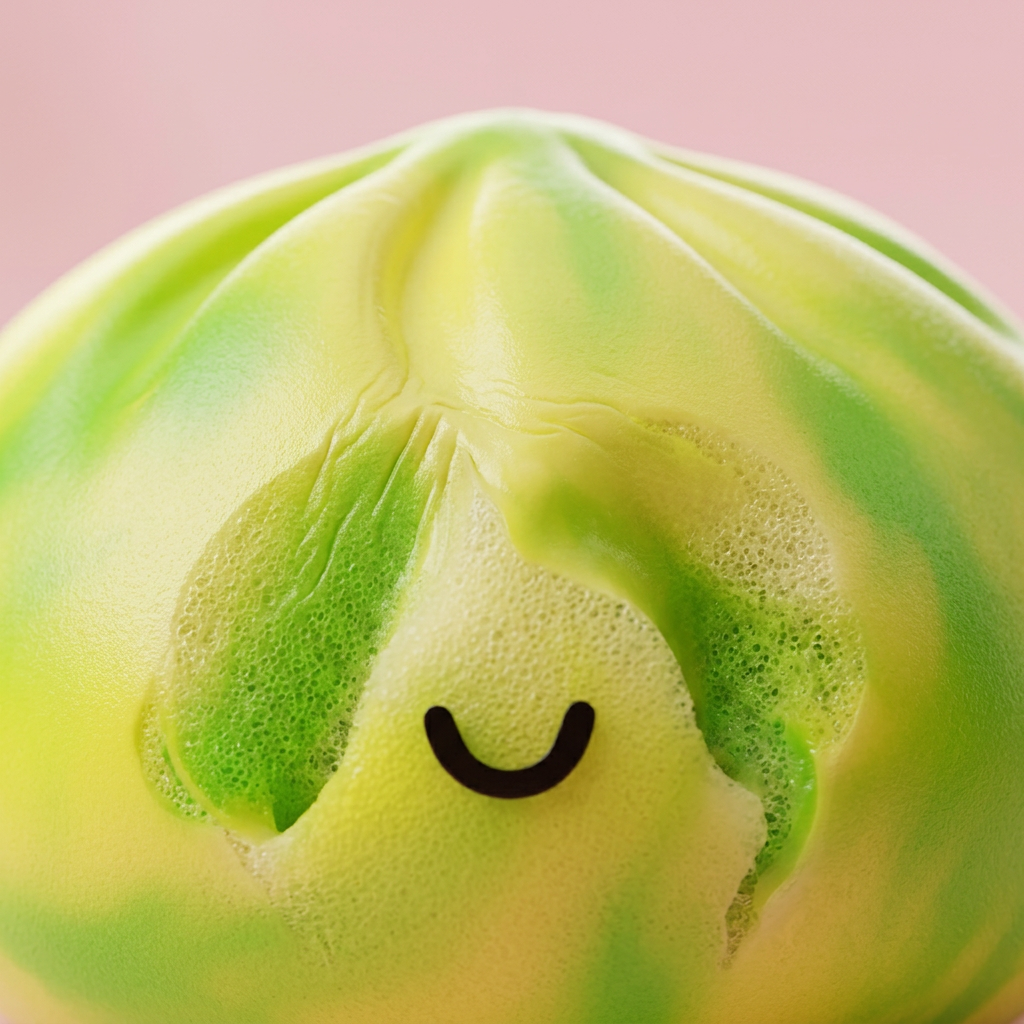 Squishy Dumpling Tie Dye Żółty Cytrynowy makro tekstury pianki