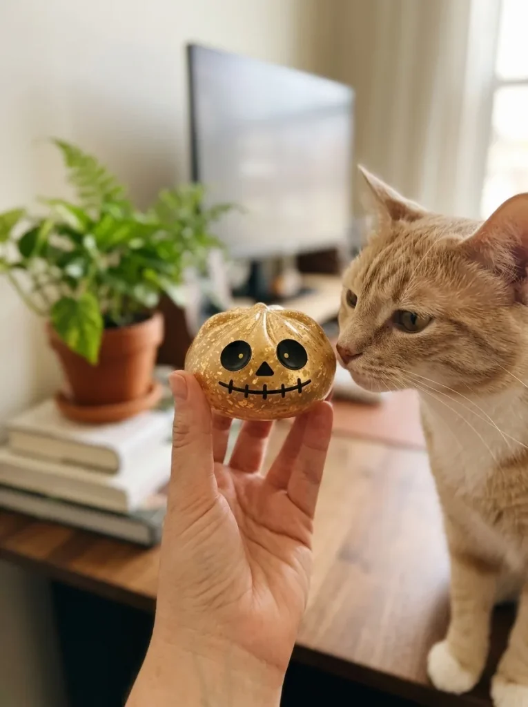 Dumpling Squishy Zombie Halloween Glitter Złoty z pluszakiem