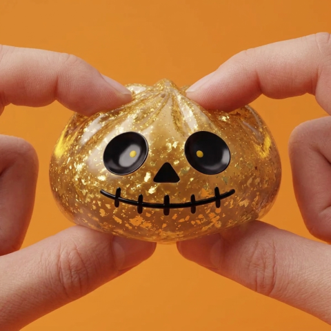 Dumpling Squishy Zombie Halloween Glitter Złoty ściskany w dłoni