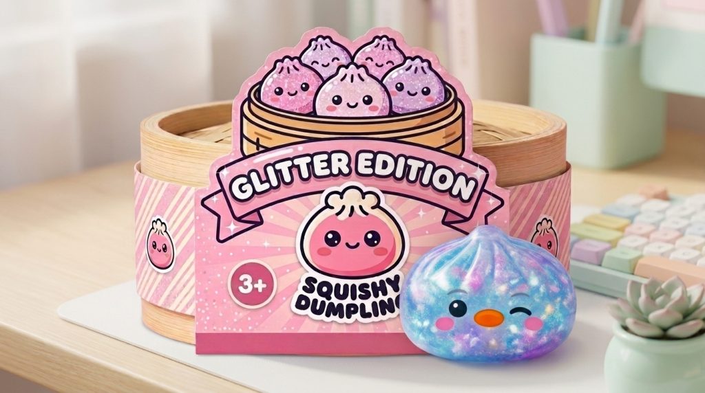 Squishy Dumpling Pingwin Niebieski Galaxy w codziennej aranżacji