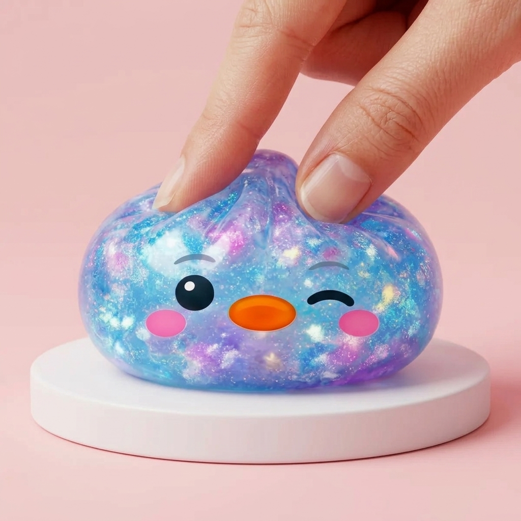 Squishy Dumpling Pingwin Niebieski Galaxy ściskany w dłoni