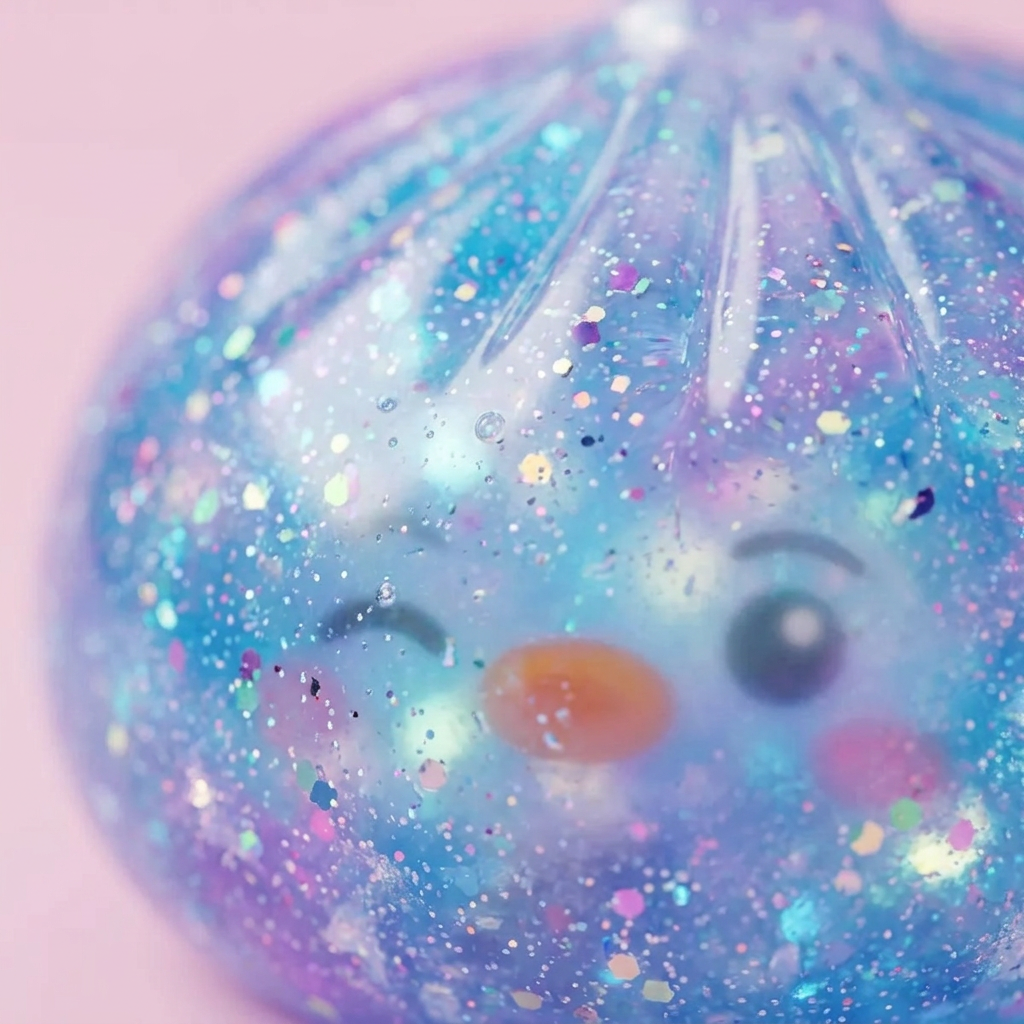 Squishy Dumpling Pingwin Niebieski Galaxy makro tekstury pianki