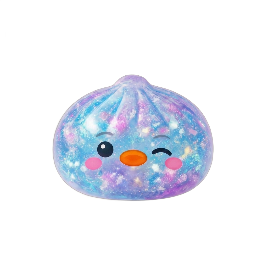 Squishy Dumpling Pingwin Niebieski Galaxy ściskany w dłoni