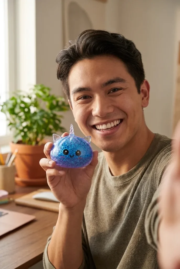 Dumpling Squishy Jednorożec Glitter Niebieski na co dzień
