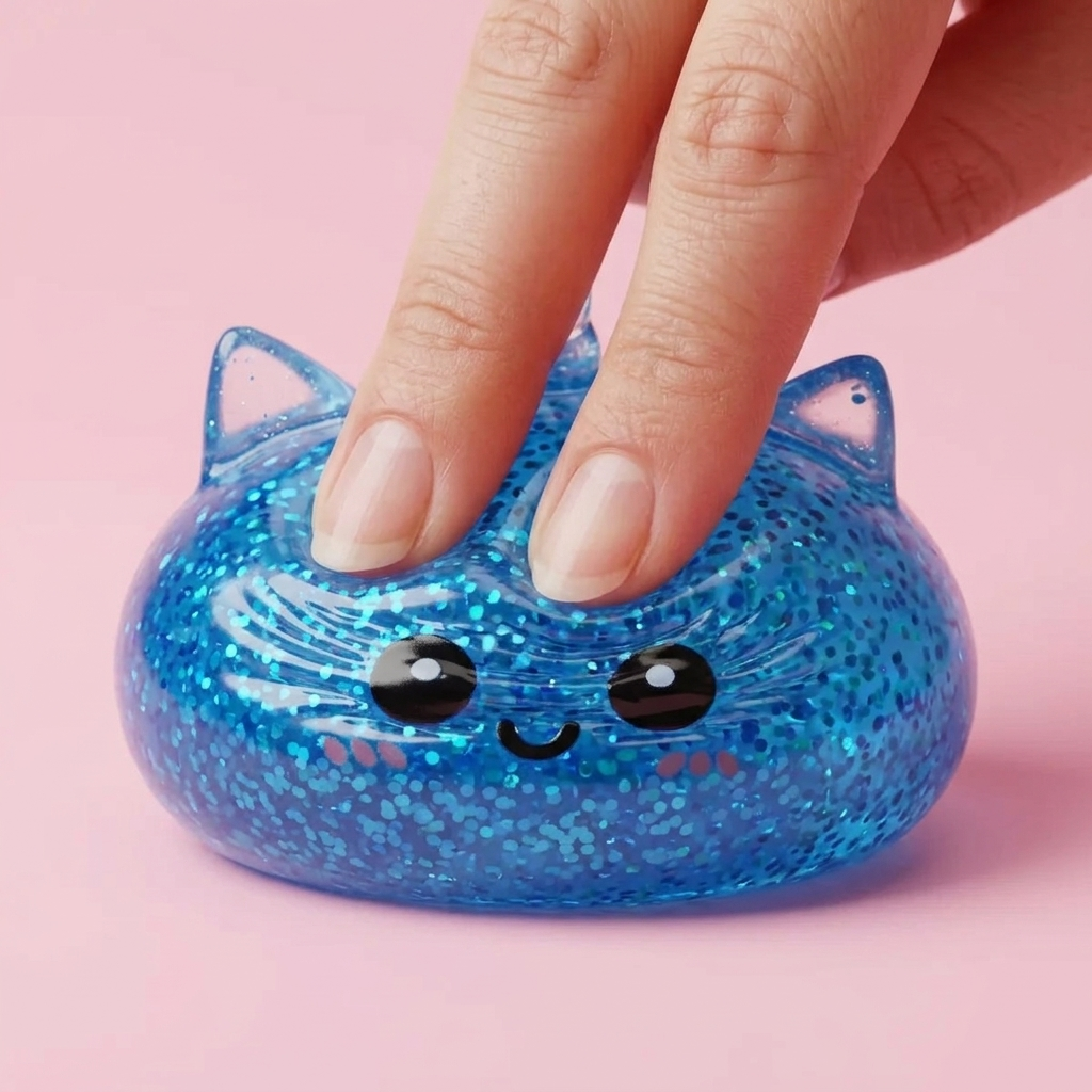 Dumpling Squishy Jednorożec Glitter Niebieski ściskany w dłoni