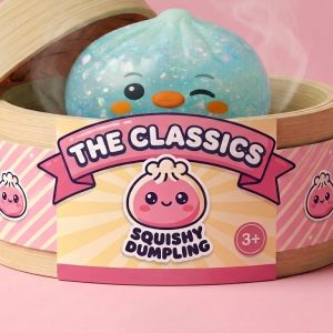 Dumpling Squishy Pingwin Mrożona Mięta w bambusowym koszyku