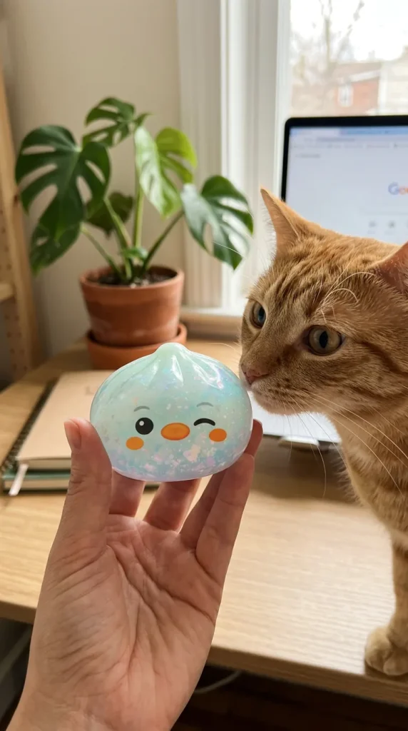 Dumpling Squishy Pingwin Mrożona Mięta z pluszakiem