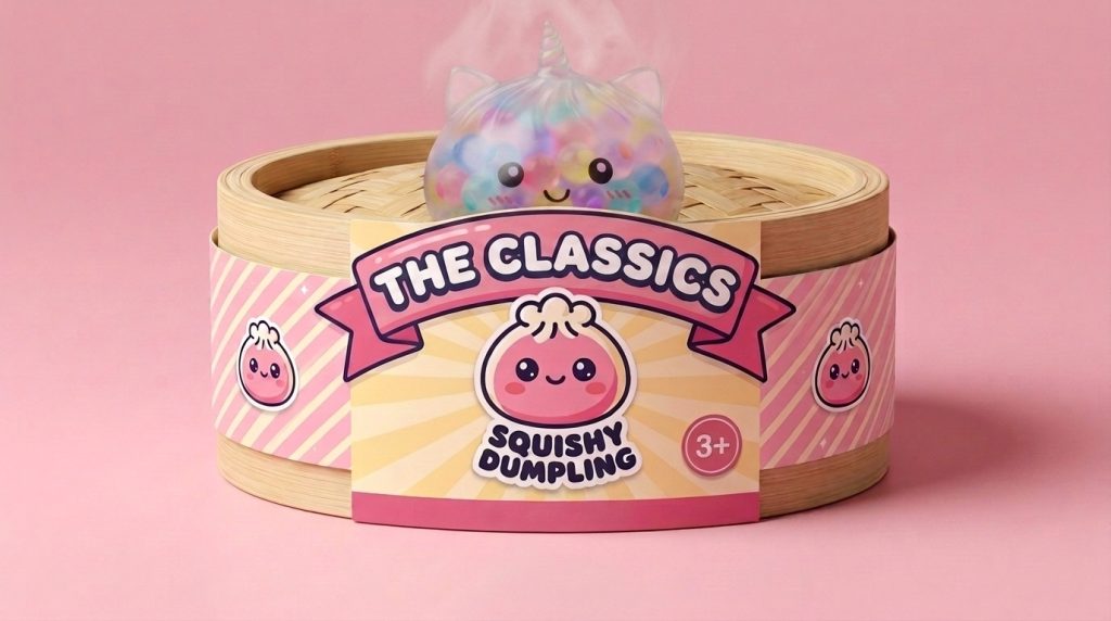 Squishy Dumpling Bubble Jednorożec Pastel w bambusowym koszyku