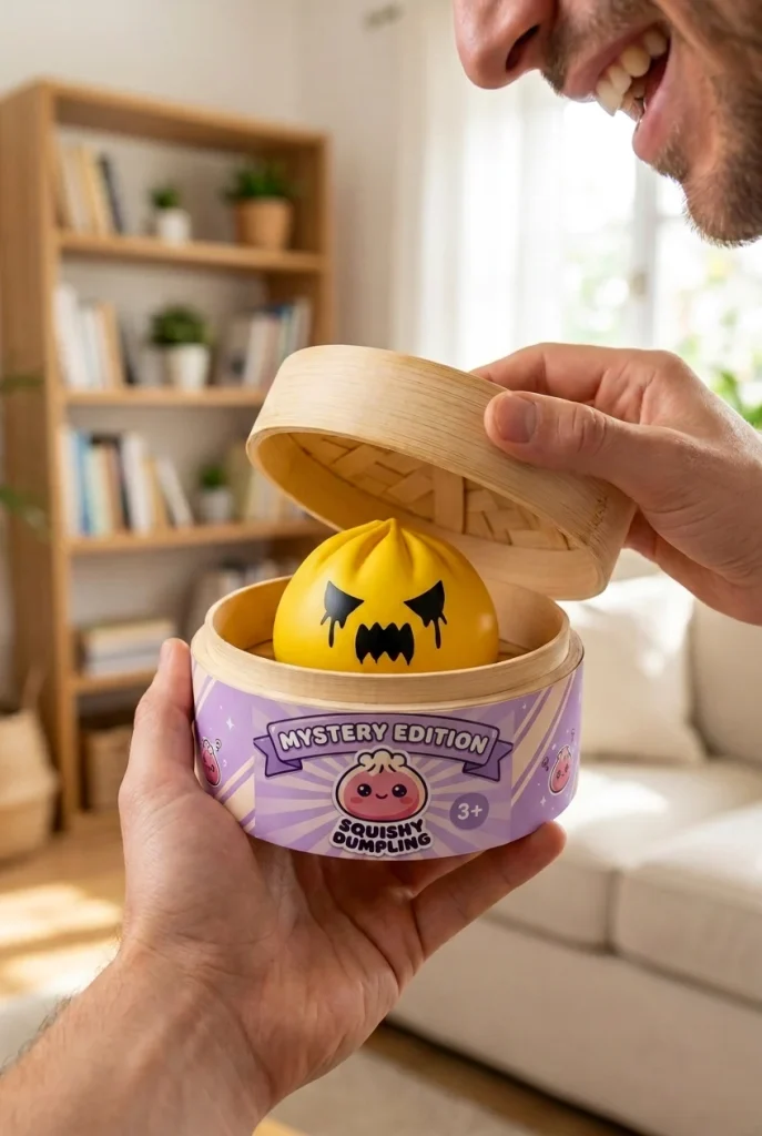 Squishy Dumpling Duch Mystery podczas rozpakowywania