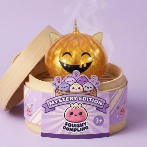 Dumpling Squishy Mystery Halloween Rogaty Jednorożec w bambusowym koszyku
