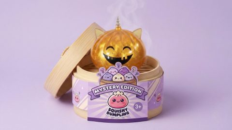 Dumpling Squishy Mystery Halloween Rogaty Jednorożec w bambusowym koszyku