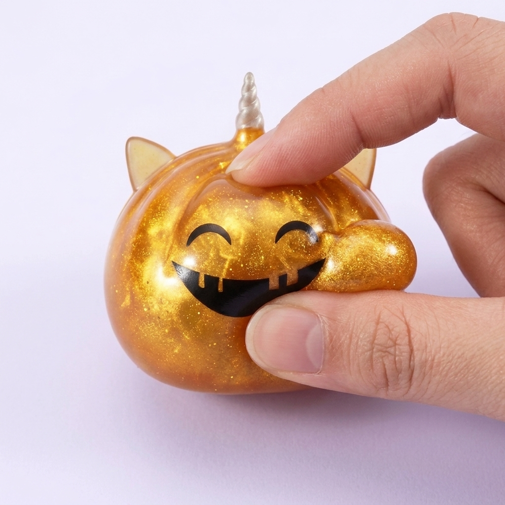 Dumpling Squishy Mystery Halloween Rogaty Jednorożec efekt slow-rise w akcji