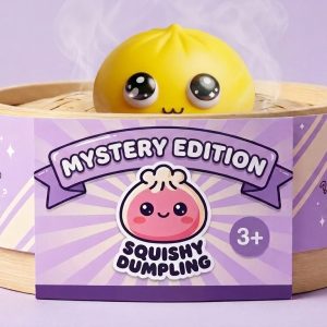 Dumpling Squishy Mystery Pop Wielkie Oczy w bambusowym koszyku