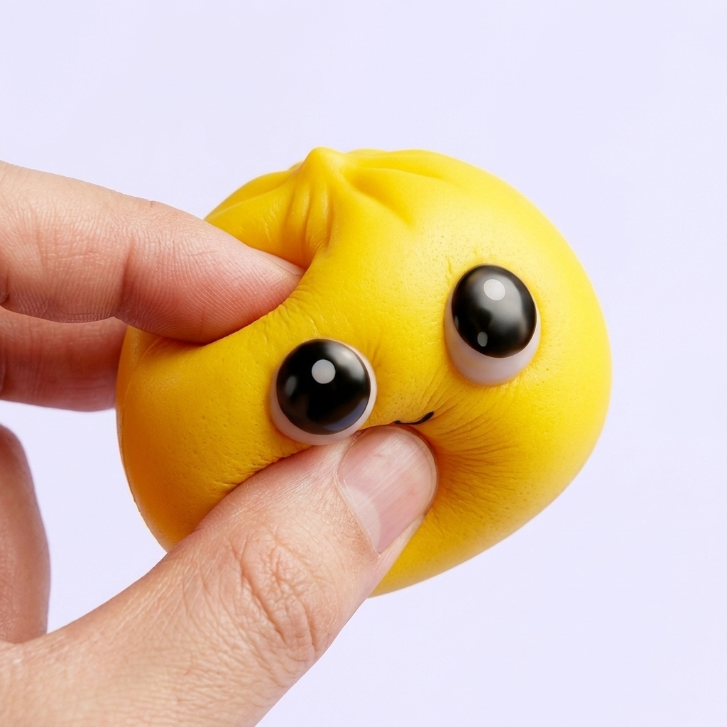 Dumpling Squishy Mystery Pop Wielkie Oczy efekt slow-rise w akcji