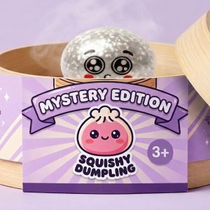 Squishy Dumpling Mystery Puppy Eyed w Koszyczku w bambusowym koszyku