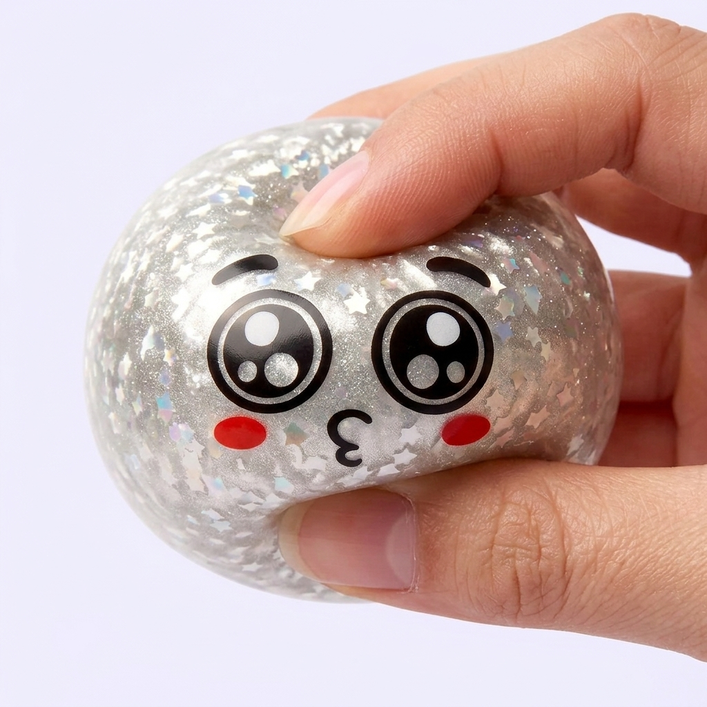 Squishy Dumpling Mystery Puppy Eyed w Koszyczku efekt slow-rise w akcji