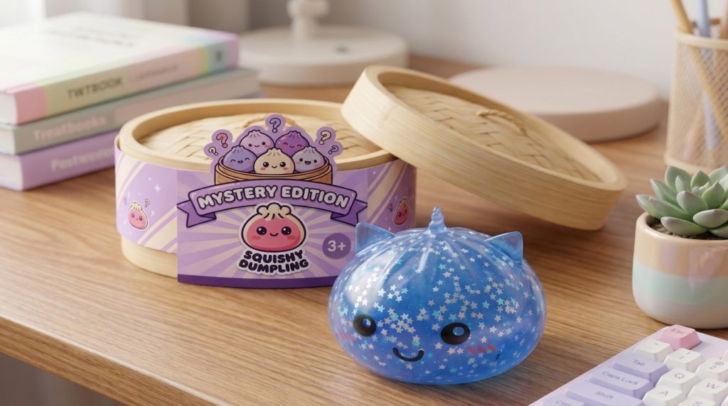 Squishy Dumpling Jednorożec Mystery Glitter w codziennej aranżacji