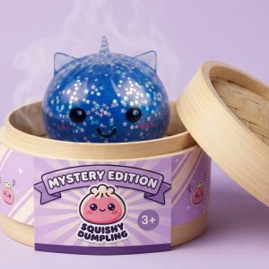 Squishy Dumpling Jednorożec Mystery Glitter w bambusowym koszyku