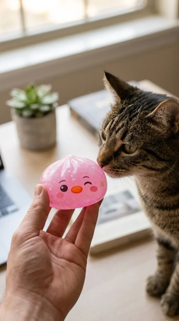 Squishy Dumpling Pingwin Cukierkowy Róż z pluszakiem