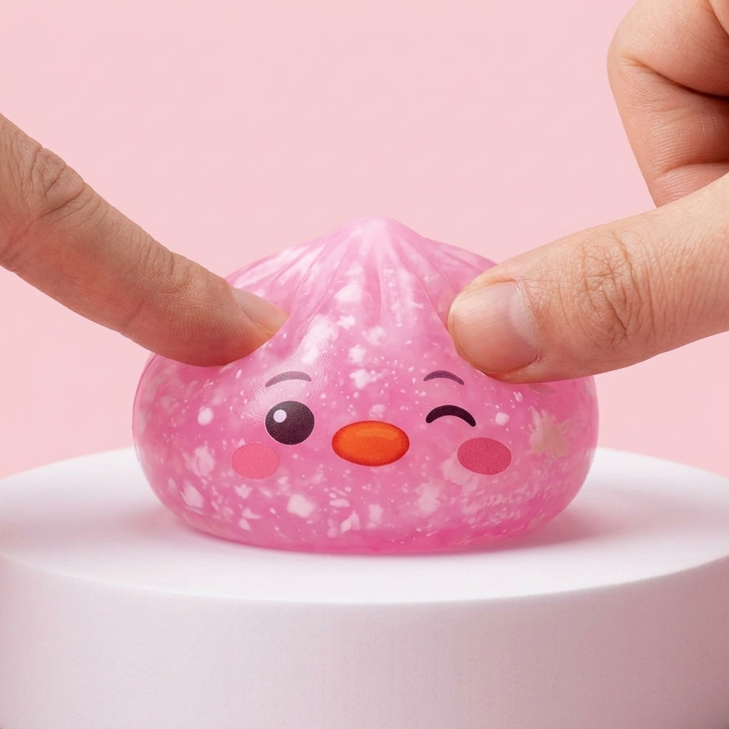 Squishy Dumpling Pingwin Cukierkowy Róż ściskany w dłoni