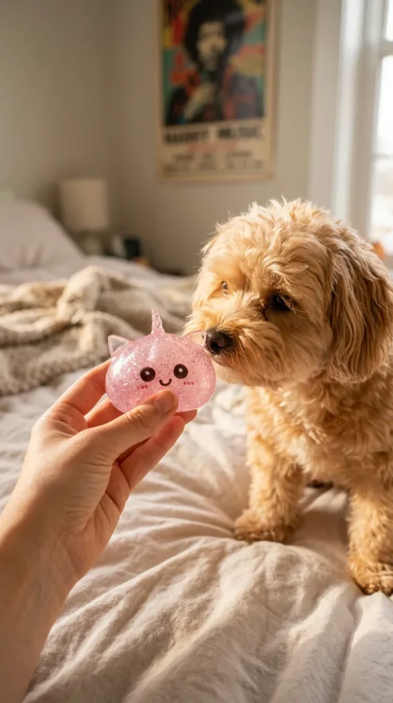 Dumpling Squishy Glitter Jednorożec Różowy z pluszakiem