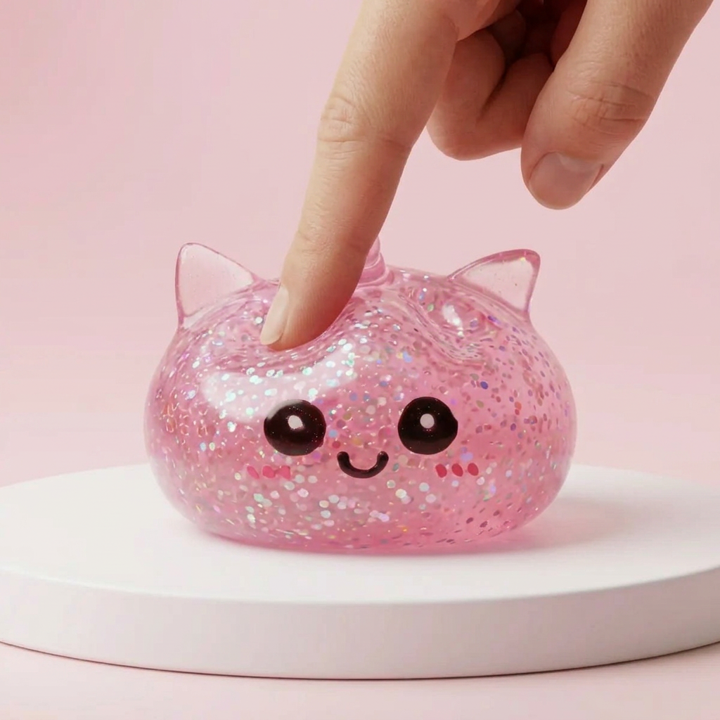 Dumpling Squishy Glitter Jednorożec Różowy ściskany w dłoni