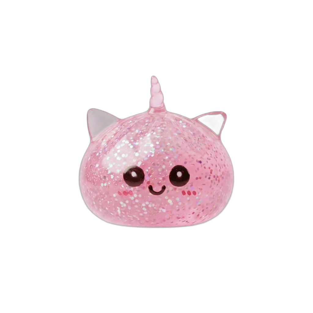 Dumpling Squishy Glitter Jednorożec Różowy ściskany w dłoni