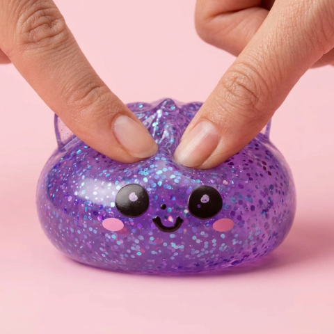 Dumpling Squishy Glitter Fioletowy Jednorożec ściskany w dłoni