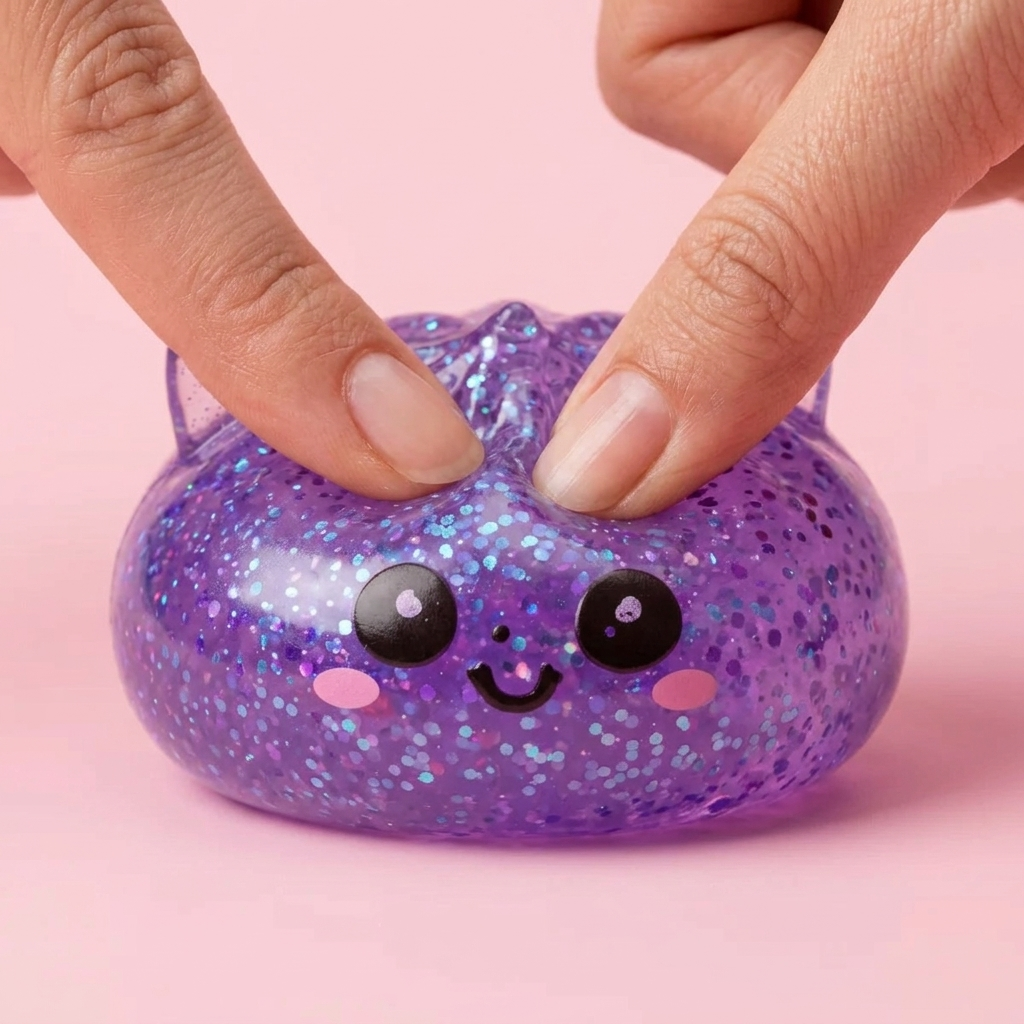 Dumpling Squishy Glitter Fioletowy Jednorożec ściskany w dłoni