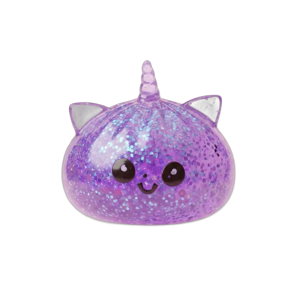Dumpling Squishy Glitter Fioletowy Jednorożec ściskany w dłoni