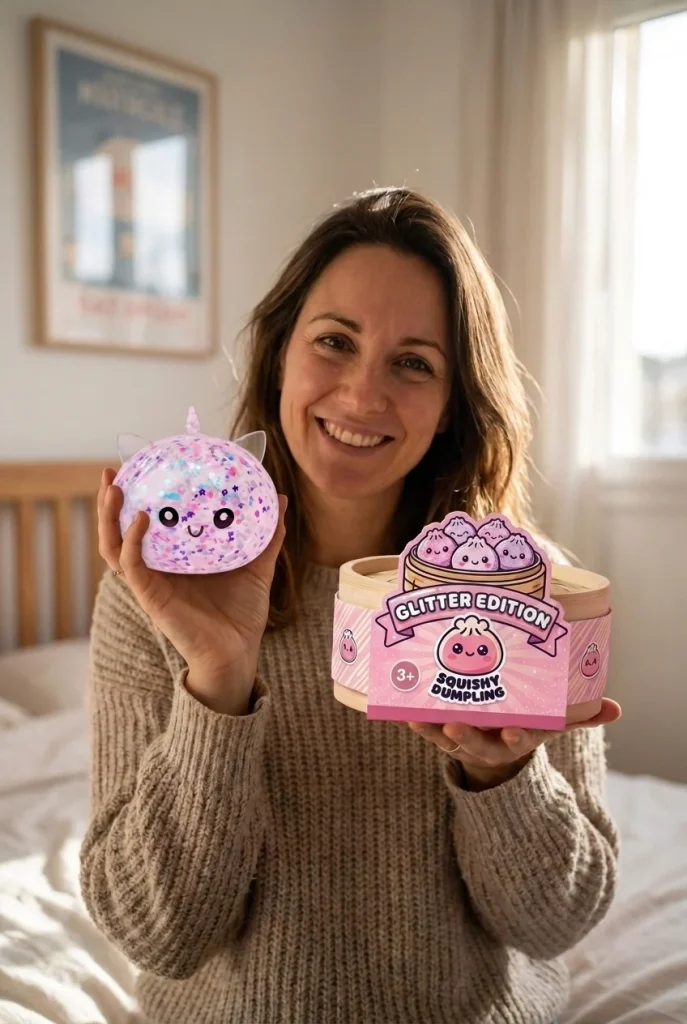 Dumpling Squishy Unicorn Sparkle Biały z pudełkiem