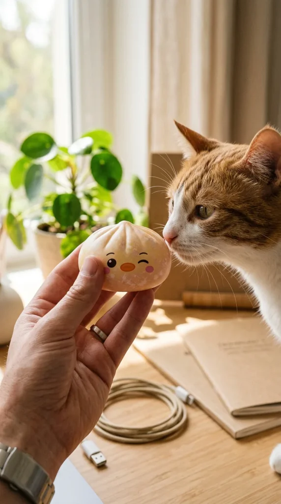 Dumpling Squishy Pingwin Żółty Maślany z pluszakiem