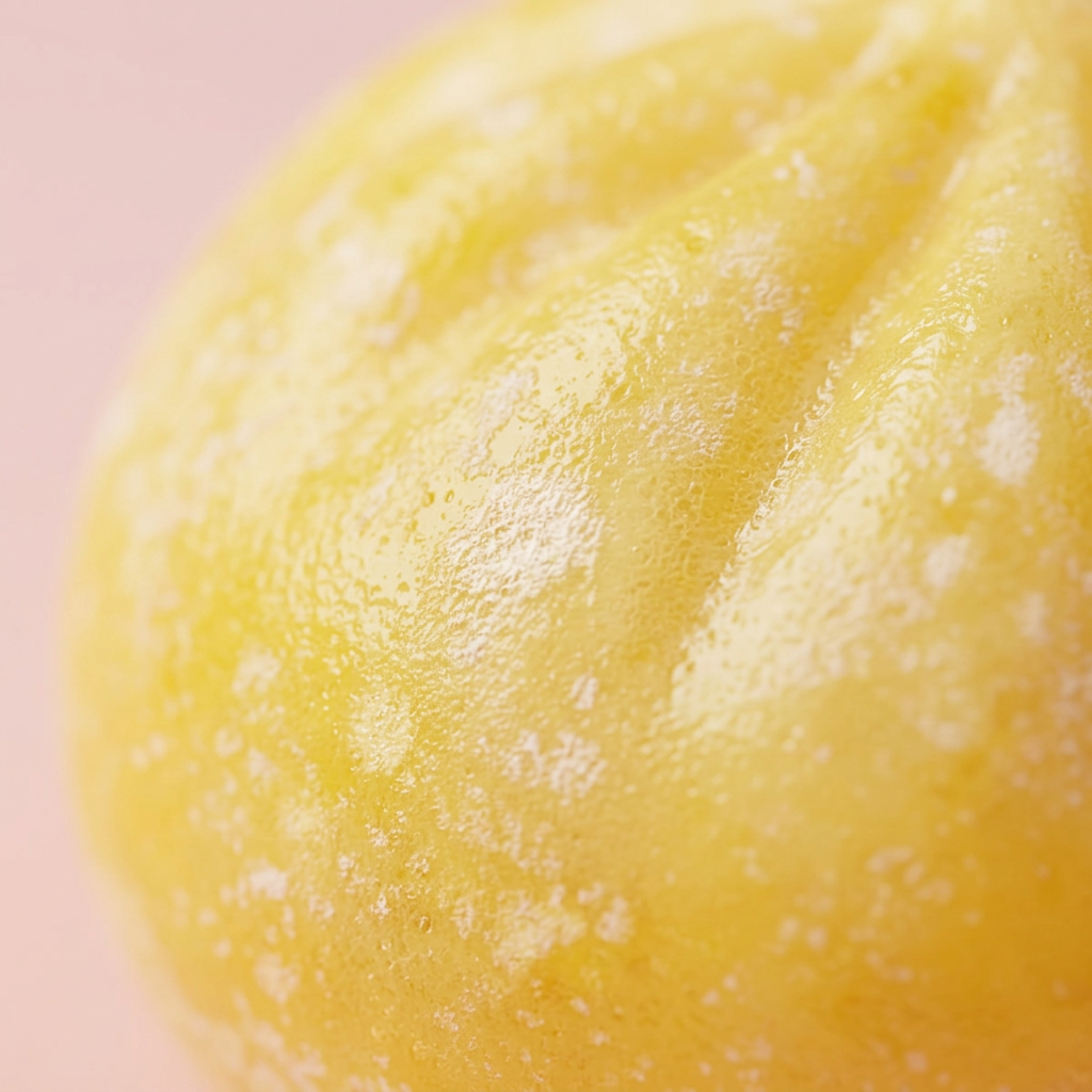 Dumpling Squishy Pingwin Żółty Maślany makro tekstury pianki