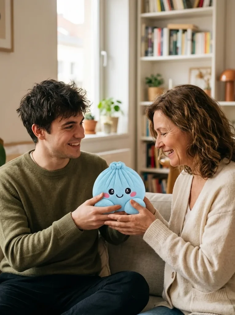 Dumpling Squishy Błękitny Pluszowy jako pomysł na prezent